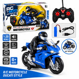 R/C Ducati-Style Motorcycle with Rider – Lights, Sound & 360° Stunt Action